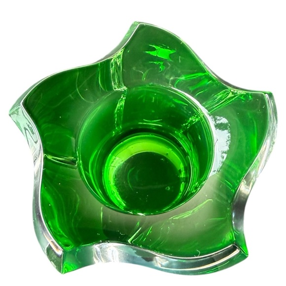 Vintage Mikasa Green Glass Votive Candle Holder Home Decor - Picture 2 of 4